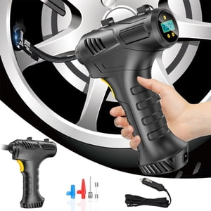 Dvkptbk Compressor Tire Inflator Portable Inflator Pump for Car Tires 12V Auto Tire Pump with Digital Pressure Gauge, with Emergency LED Light for Car, Bicycle
