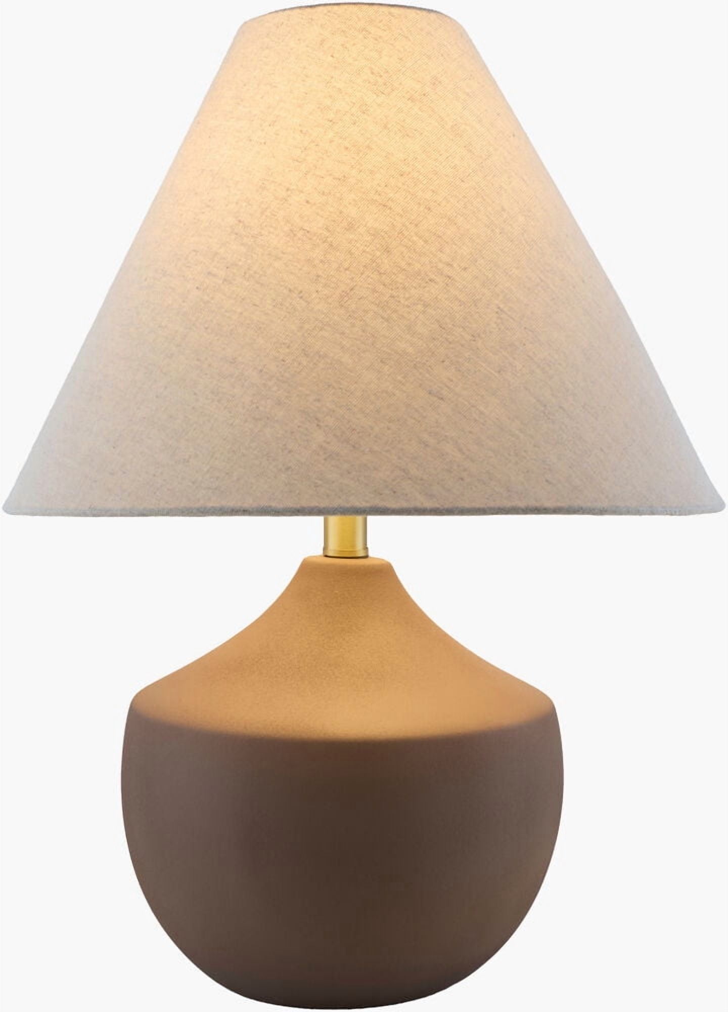 Livabliss Table Lamps, 22" Benson Rustic Bedside Nightstand Table Lamp for Bedroom Living Room Office, Brown Body with White Beige Shade (22"H x 16"W x 16"D)