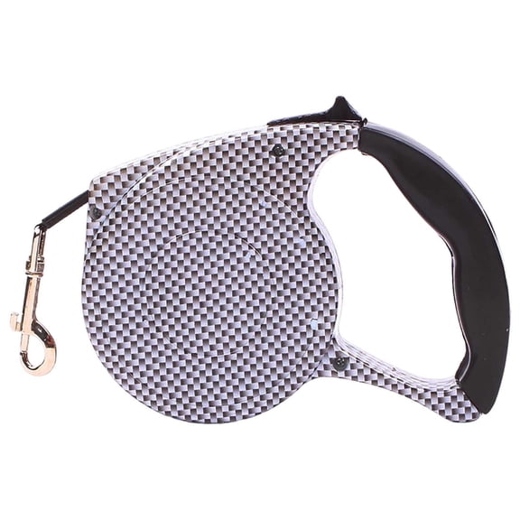 YaoZQ Durable ABS Case Pet Leash Retractable 16ft with Anti-Shock Spring, Grey Checkered, 7.1x4.3 inch