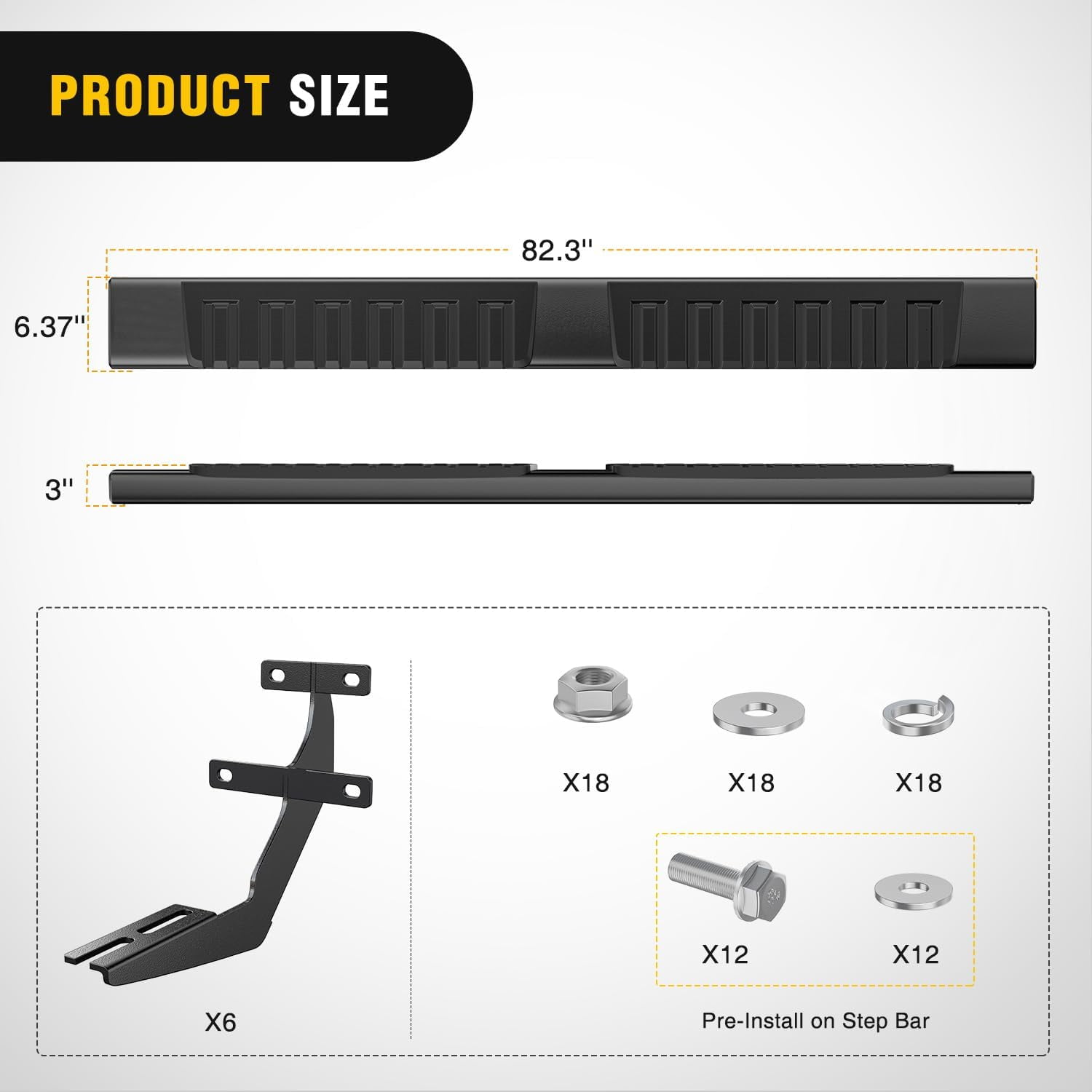 Nilight Running Boards for 2015-2024 Ford F-150 SuperCrew Cab Pickup 4 Door 2017-2024 Ford F-250 F-350 Super Duty Crew Cab 6 Inch Slip-Proof Aluminum Side Step Nerf Bars