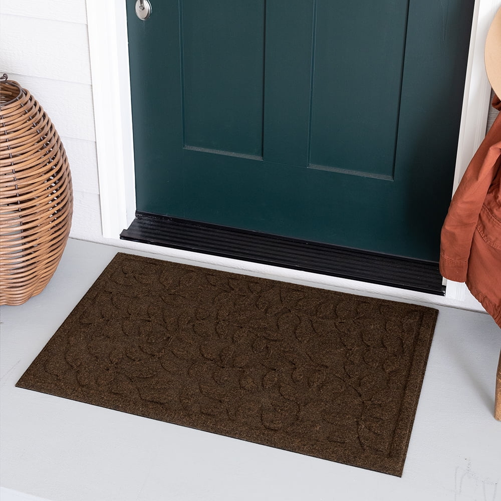 (4 pack) Mainstays Brown Rambling Vine Utility Polyester Outdoor Doormat, 24" x 36"