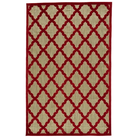Mollia Textured Indoor/Outdoor Rug, Haute Red/Tan, 2ft - 1in x 4ft Accent Rug
