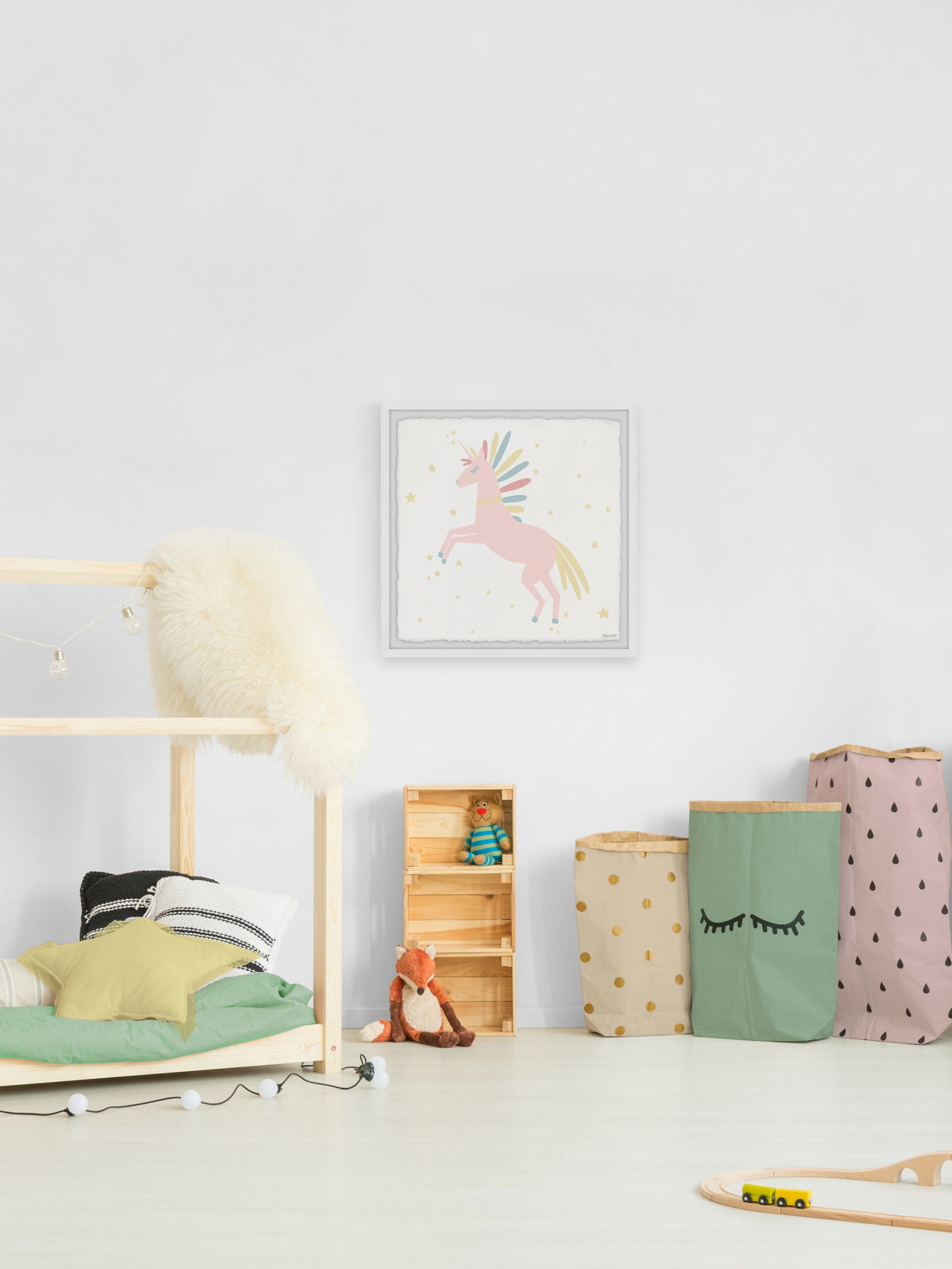 Marmont Hill Prancing Unicorn Framed Wall Art