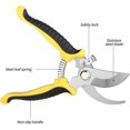 thumbnail image 4 of Pruning Scissors - Professional High Carbon Alloy Steel Garden Shears Bypass Pruning Shears Lightweight Hand Pruner with Locking Mechanism (Yellow Sec, 4 of 5