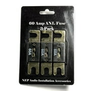NEP Audio 60 Amp ANL Fuse Inline Fuse for Car Audio 3 Pack