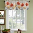 thumbnail image 3 of 2 Pack Valances for Window, Retro Floral Short Curtains for Kitchen Bedroom Living Room, Red Yellow Tulips Barm Doors Farmhouse Wooden Rod Pocket Small Window Treatment Valance Drapes 42 x 18 Inch, 3 of 8