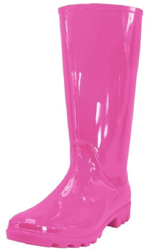 pink rain shoes
