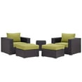 thumbnail image 2 of Modway Convene 5 Piece Outdoor Patio Sectional Set in Espresso Peridot, 2 of 6