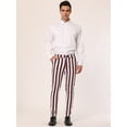 thumbnail image 3 of INSPIRE CHIC Pantalonesrayas pahombre Pantalones de vestir tipo lápiz con bloques de color ajustados informales Cafe Blanco 3XL, 3 of 6