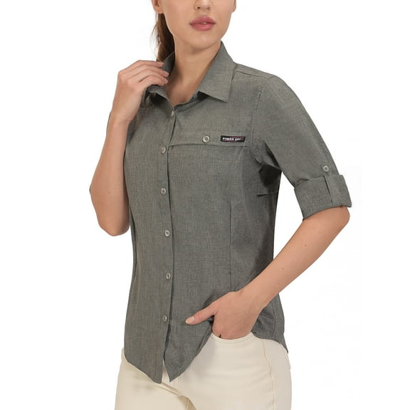 Little Donkey Andy Women's UPF 50 Long Sleeve UV Sun Protection Shirt Breathable Quick Dry Fishing Hiking Outdoor Shirt Carbon Heather XS