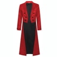 thumbnail image 2 of Hulanddfd Mens Coat Gothic Trench Coat, Long Double Breasted Stage Outerwear with Tail Hem, Vintage Wear, 2 of 8