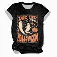 thumbnail image 4 of Godom Halloween Teacher Shirts for Women Ghost Reading Books Shirt Funny Tee Halloween Party Short Sleeve Tops, 4 of 4
