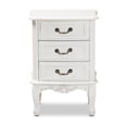 thumbnail image 3 of Baxton Studio Gabrielle White-Finished 3-Drawer Wood End Table, 3 of 9