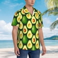 thumbnail image 2 of KLL Men's Hawaiian Shirt Short Sleeve Button Down Beach Shirts-Avocado, 2 of 5