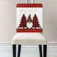 thumbnail image 2 of Winter Merry Christmas Chair Covers Set of 4 Christmas Tree Gnome Plaid Chair Back Covers Stretch Removable Washable Slipcovers Protector for Dining Room Kitchen Party Decor, 2 of 9