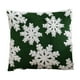 thumbnail image 2 of Funda de cojines navideños de terciopelo - Cojín de decoración navideña con diseño de copos de nieve y árbol, 45x45cm (17,71x17,71 pulgadas), Rojo y Verde, 1 pieza, 2 of 6