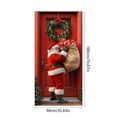 thumbnail image 3 of Christmas Door Cover 70 x 35 Inch – Red Ice Silk Polyester Door Hanging with Ropes – Wrinkle-Resistant Holiday Decoration for Home, Shops, and Party Entrances, 3 of 5