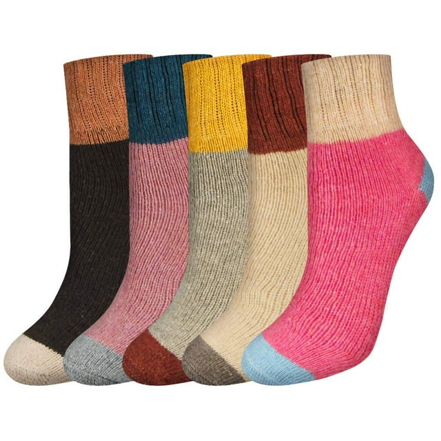 Calcetines FYC de invierno para mujer, cálidos, gruesos, de lana suave, multicolor