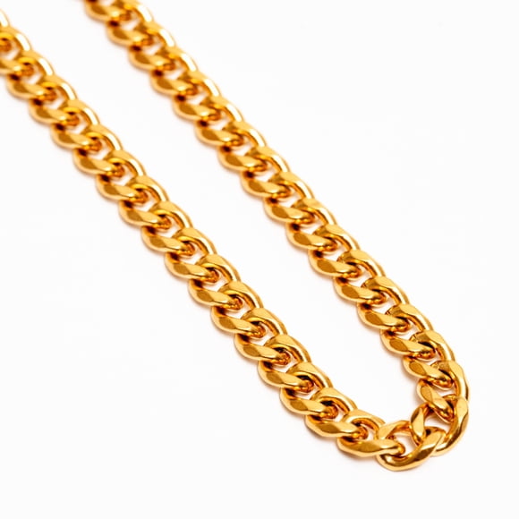 Collar Cubana Oro Cruze Hipoalergénico Resistente Al Agua CRUZE Cadena Cubana Oro