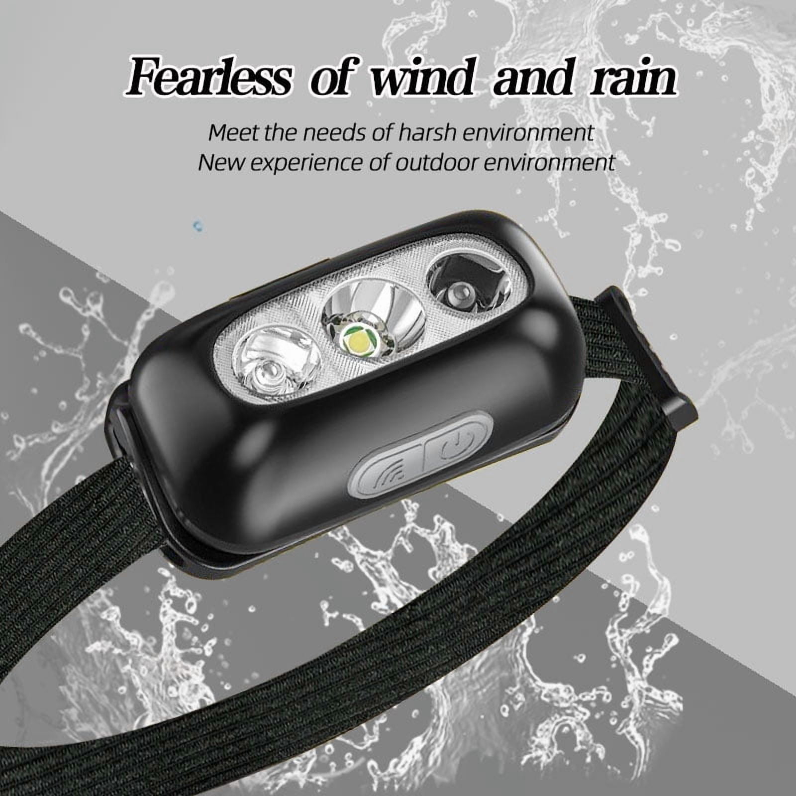 Rechargeable LED Headlamps, high 160Lux, medium 80Lux, low 30Lux Bright with 4 Modes, Adjustable Headband, IPX4 Waterproof, USB Cable Included, for Camping and Hiking