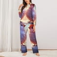 thumbnail image 2 of Honeii Heart Sky Bird Couple print Women's Pajama Sets Long Sleeve Button Down Sleepwear Nightwear Soft Pjs Lounge Sets-Medium, 2 of 7
