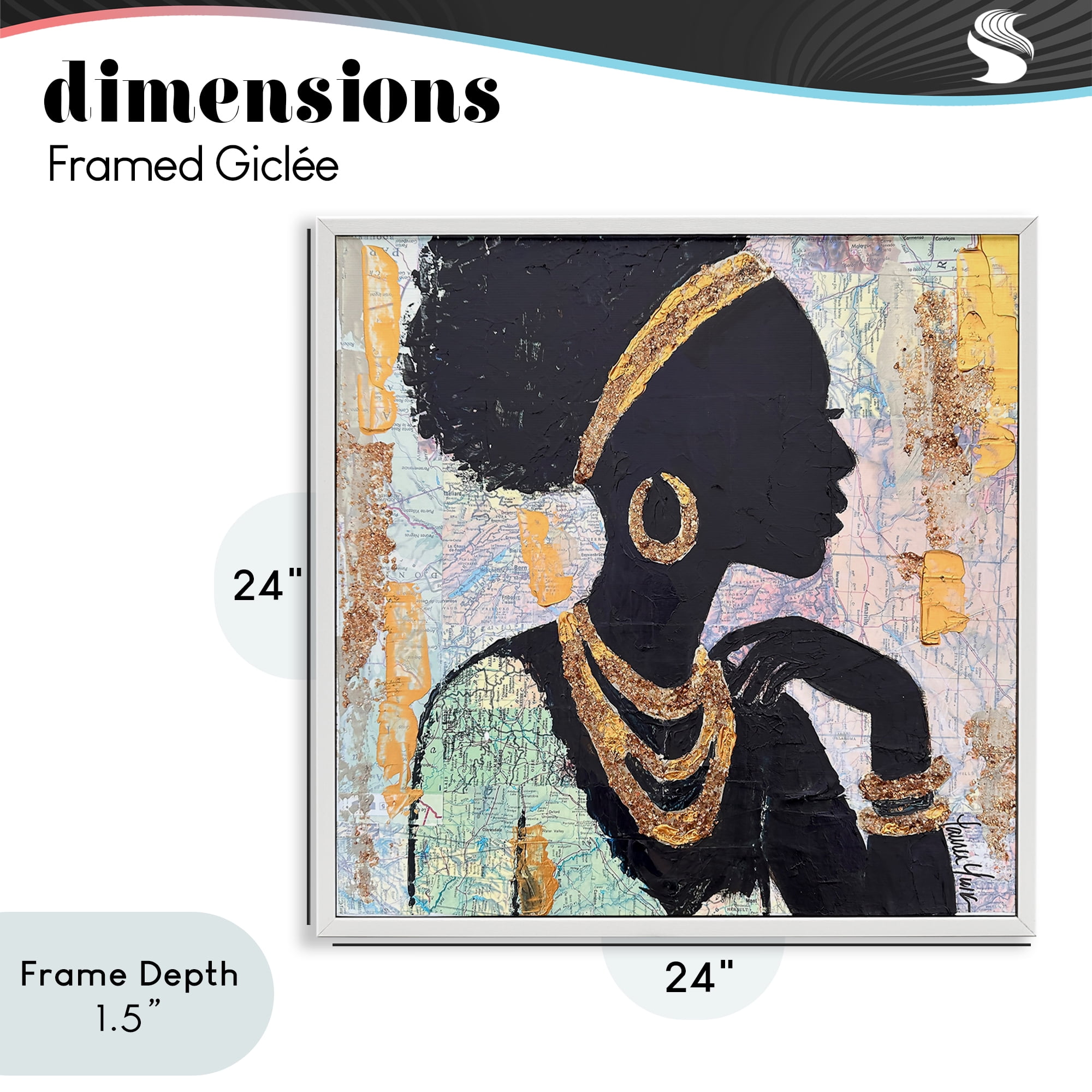Stupell Industries Jewelry Clad Girl Silhouette White Framed Giclee Art, design by Lauren Luna
