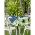 thumbnail image 4 of Round Outdoor Tablecloth With Umbrella Hole And Zipper– St. Patrick's Day Waterproof Patio Table Cover for Party, Picnic, Backyard, 60" Dia. , Good Luck Rainbow Shamrocks Light Green, 4 of 8