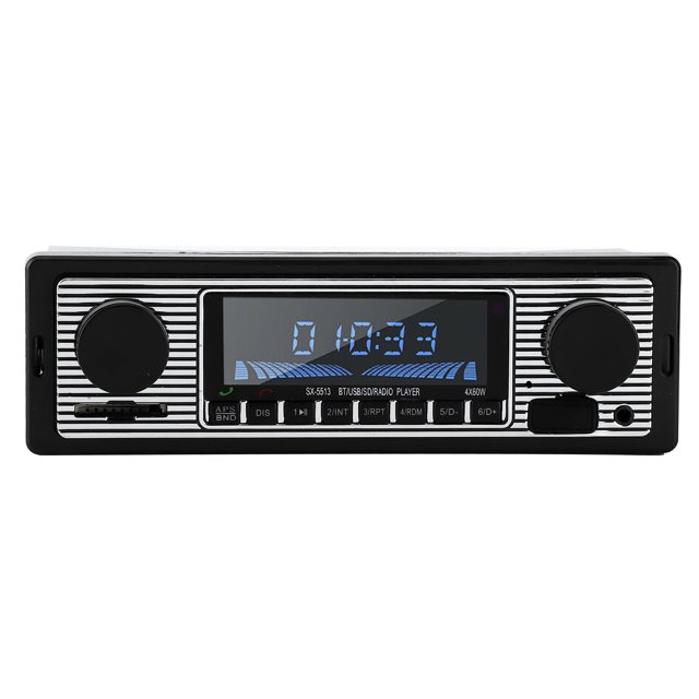 Radio Bluetooth para automóvil Reproductor de música MP3 estéreo clásico para automóvil con unidad principal USB SD AUx FM InDash (12 V)