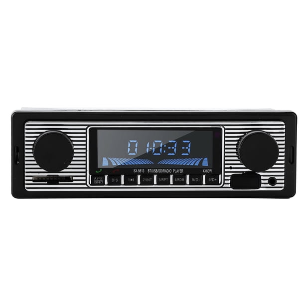 Radio Bluetooth para automóvil Reproductor de música MP3 estéreo clásico para automóvil con unidad principal USB SD AUx FM InDash (12 V)
