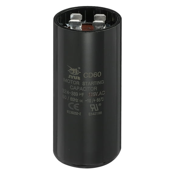 Uxcell CD60 Capacitor 324-389 UF/Mfd, 125 VAC CD60 Run Motor Start Capacitor for Electric Fan Motor Starting Well Pump, Black