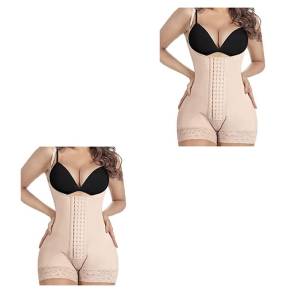 Qarigey Entrenador de cintura posparto, correa de modelado de vientre ajustable para niñas, corsé quemagrasas femenino, ropa moldeadora, Color de piel S 2piezas