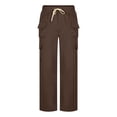 thumbnail image 4 of Cargo Pants for Men Water Resistant Stretch Waistband Cargo Pants with Multi Pockets Quick Dry Pants Lightweight Durable Ripstop Military Big and Tall Cargo Work Pants,Brown M, 4 of 4