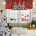 thumbnail image 5 of Red Gnomes Christmas Curtain Valances for Windows, Kitchen Valance Window Treatments Panel 2 Pack, Xmas Ball Gifts Snowflake Rod Pocket Short Curtains for Bathroom Bedroom 42 x 12 Inch, 5 of 8
