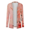 thumbnail image 4 of Women Fashionable Cardigan Floral Printed Long Sleeve Open Front Outwear Coat Holiday Tops, 4 of 6