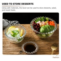 COMPUKAS Transparent Glass Salad Bowl for Serving Desserts and Fruits Practical Storage Bowl 2Pcs Set