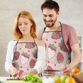 thumbnail image 5 of Strawberry Plants Fruit Heart Beige Pattern Apron-Garden Aprons for Women with Pockets-Cotton Linen Waterproof Kitchen Cooking Gardening Aprons Adjustable for Kitchen,Cooking,BBQ and Salon 33x27 Inch, 5 of 7