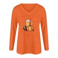 thumbnail image 4 of Jsaierl Womens Halloween Shirts Funny Pumpkin Ghost Graphic Tees Work V Neck T-shirt Long Sleeve Tunic Blouse Tops Halloween Costumes, 4 of 4