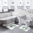 thumbnail image 5 of Turquoise Aqua Tulips Bath Mat 3 Piece Bathroom Rug Set, Pastoral Flower Floral Spring Non Slip Bath Rug Contour Mat and Toilet Lid Cover, Absorbent Shower Mats Soft Bath Rugs and Mats Sets, 5 of 8