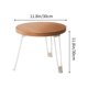 thumbnail image 3 of Foldable Small Round Side Table | Portable Wood Sofa End Table | Double Layer Storage | Curved Top | Compact Space Saver | Indoor Outdoor | 30x30x30cm | White Yellow Coffee, 3 of 6
