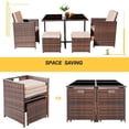 thumbnail image 3 of Vineego 5 Pieces Patio Sets Outdoor Wicker Conversation Sets Rattan Chairs with Ottomans and Tempered Glass Table(Beige), 3 of 8