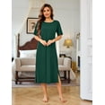thumbnail image 4 of Ekouaer Long Nightgowns for Women Short Sleeve Cotton Womens Night Gowns for Sleeping Maxi Long Soft Sleep Shirts, 4 of 6