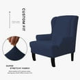 thumbnail image 4 of Enova Home Ultra Soft Stretch Fabric Wing Chair Slipcover Armchair Slipcovers Furniture Protector (Dark Blue), 4 of 6
