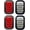 2x Red+2x White, variant on 5x3 Amber Rectangle 12 LED Signal Turn Tail Park Light IP67 Waterproof 1x