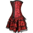 thumbnail image 3 of LEKODE Steampunk Corset Skirt Renaissance Corset Dress Gothic Overbust Corset and Skirt Set Corset with Skirt Steampunk Corset Gothic Steampunk Skirt Steam Punk Corset Red M, 3 of 4