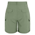 thumbnail image 5 of Womens Hiking Cargo Shorts, Summer Outdoor Work Shorts Casual Trendy Hiking Outfits Comfy Cargo Shorts Vacation Outfits Loose Fit Wide Leg Shorts Lightweight, Green S, 5 of 6