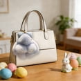 thumbnail image 4 of Surpdew Soft Fluffy Rabbit Keychain Cute Pbunny Key Rings Pbunny Key Rings Faux Fur Keyring Pompom Keychain Decoration Sky Blue, 4 of 6