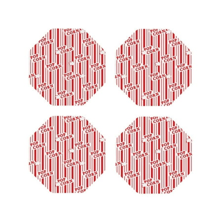 

Pofeuu Popcorn 1 Print Coasters for Drinks 4Pack PU Leather Coasters Bar Drink Coasters for Tabletop Protection Furniture from Damage-Octagon