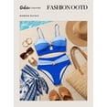 thumbnail image 4 of DOKOTOO Bikini Sets for Women High Waisted Color Block Bathing Suits Beachwear Padded Swimsuits Blue M US8-10, 4 of 11