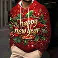 thumbnail image 3 of Ceisia Men's New Year Gold Foil All-Over Print Hoodie | Relaxed Winter Festive Casual Sweatshirt Gift, 3 of 6
