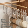 thumbnail image 6 of 8-Hook Wooden Clothes Hanger, Stainless Steel Multi Hook Hanger for Wardrobe, Space Saving Closet Organizer, Sturdy Non-Slip Coat Rack, Compact Home Storage Solution, 6 of 6